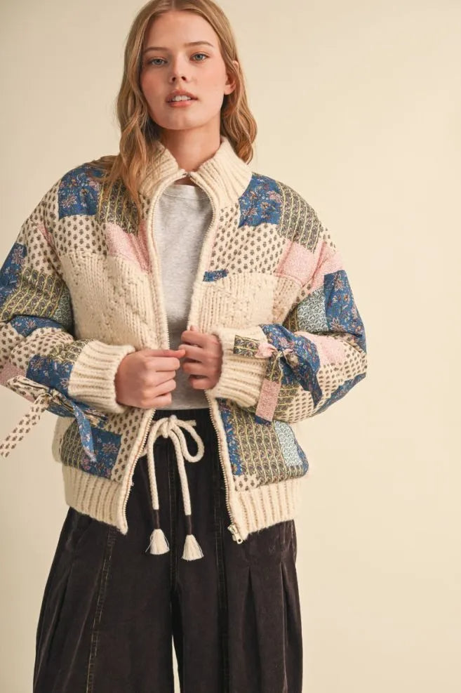 Patch Print Pastel Coat