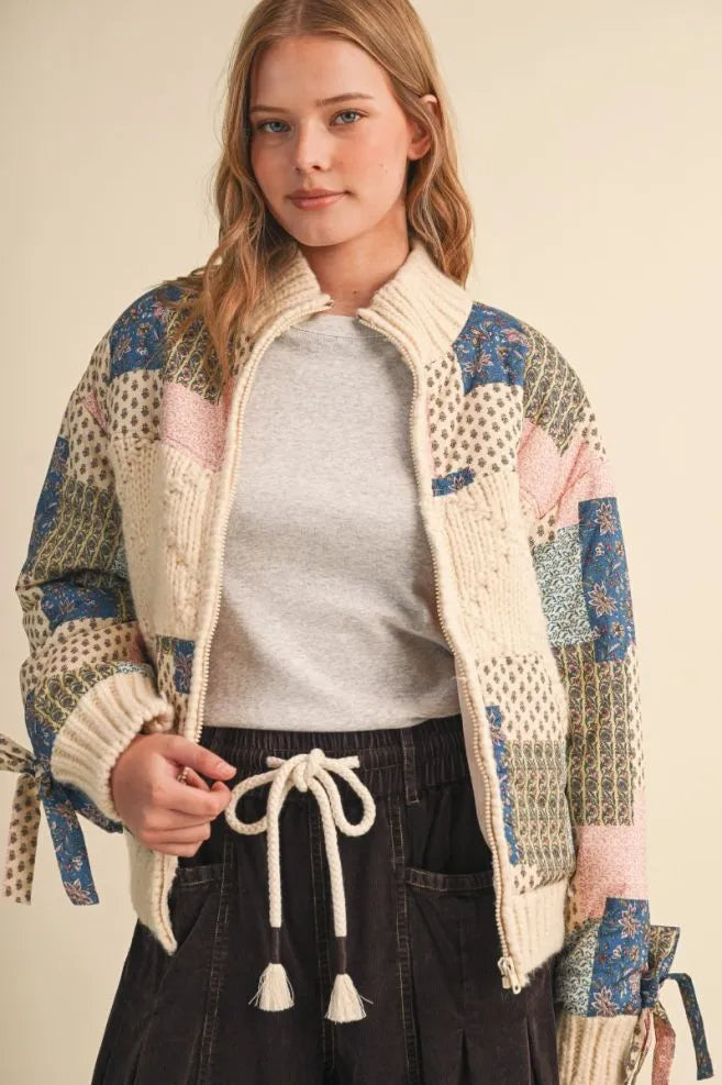 Patch Print Pastel Coat
