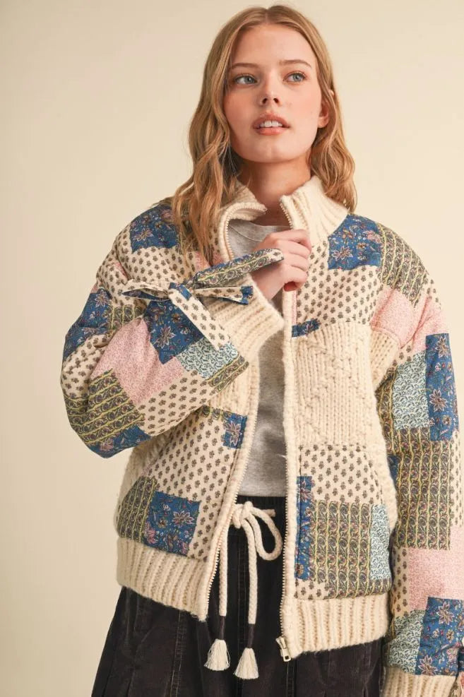 Patch Print Pastel Coat