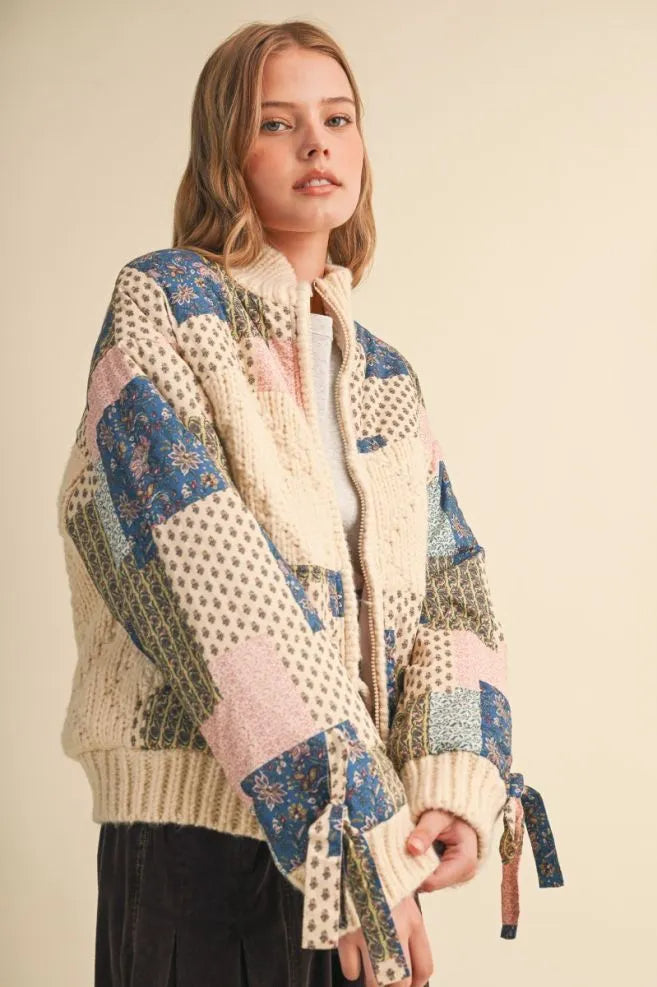 Patch Print Pastel Coat