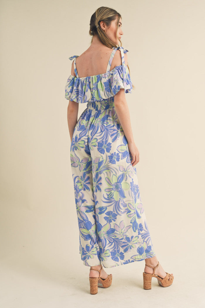 Off Shoulder Floral Jumpsuit
