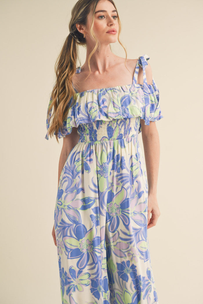 Off Shoulder Floral Jumpsuit