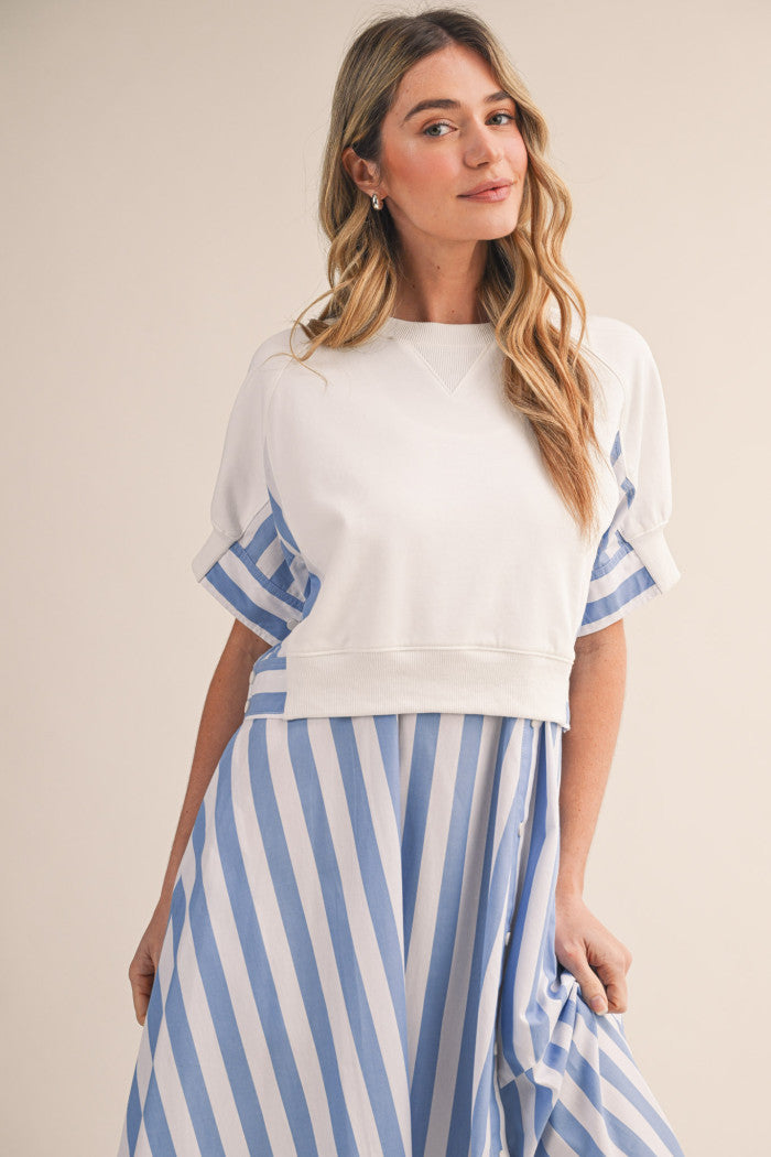 Button Skirt Stripe Dress