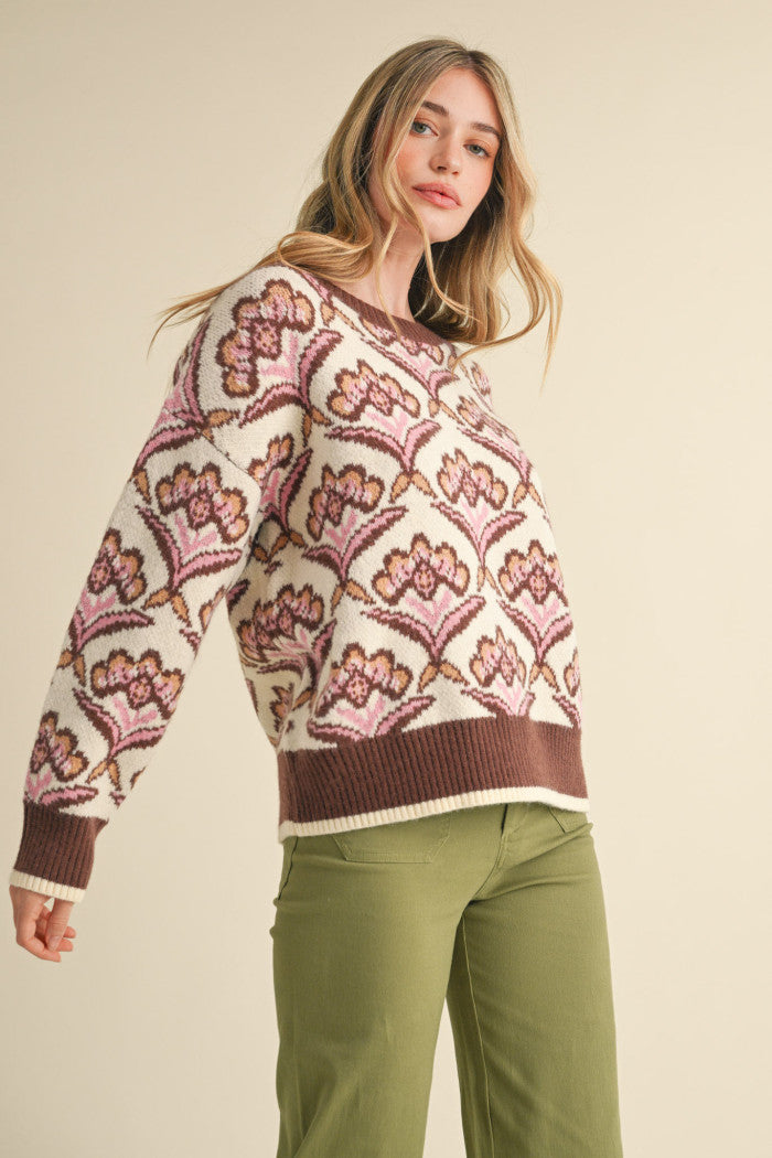 Multi Color Floral Sweater