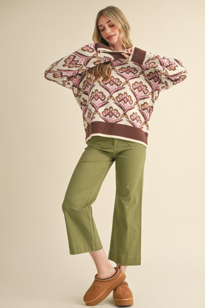 Multi Color Floral Sweater