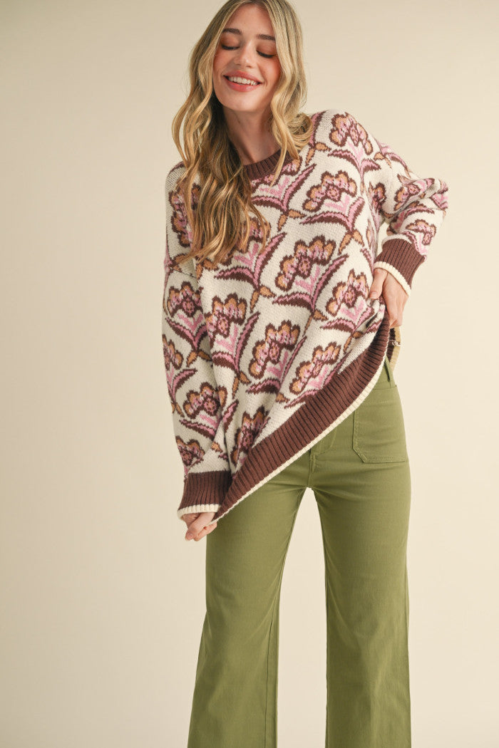 Multi Color Floral Sweater