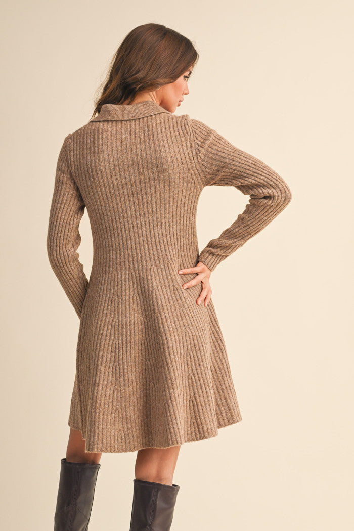 Rib Knit Flaired Dress