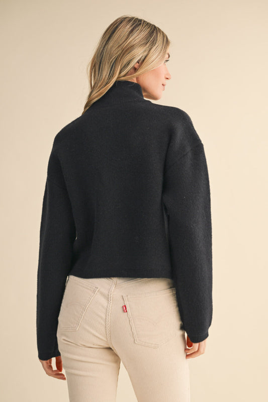 Floral Zip-Up Sweater