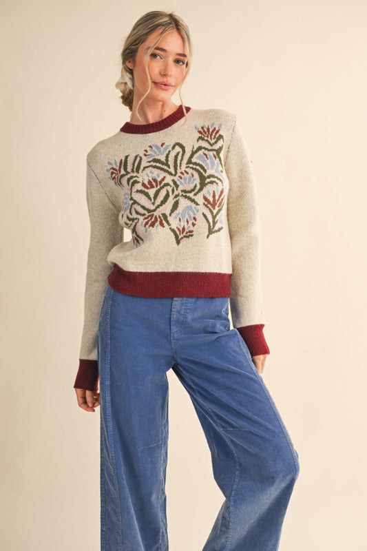 Abstract Floral Sweater