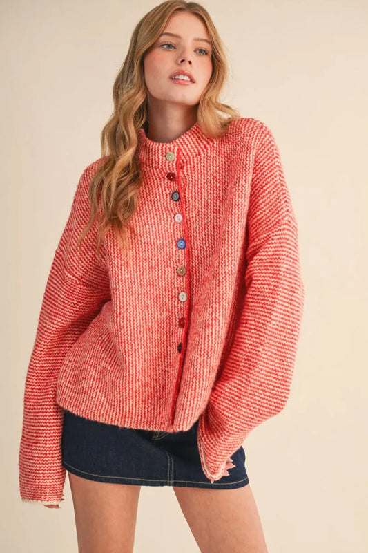 Multi Color Button Sweater