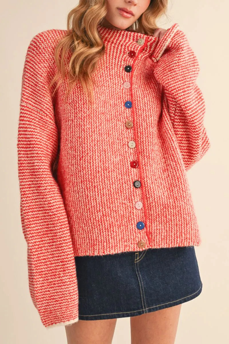 Multi Color Button Sweater