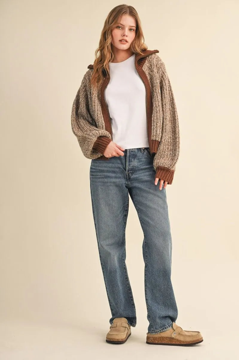 Zip Up Sweater Jacket