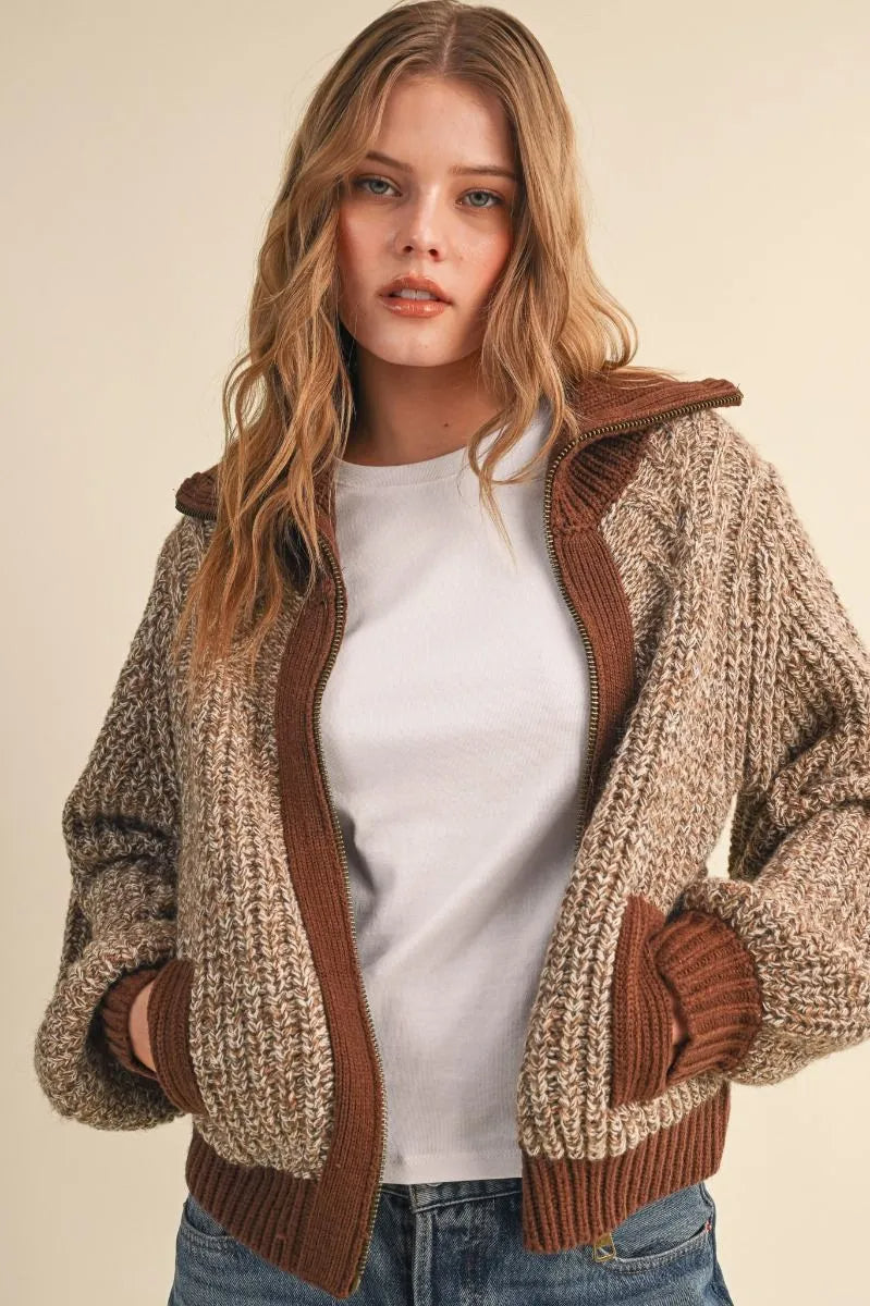 Zip Up Sweater Jacket