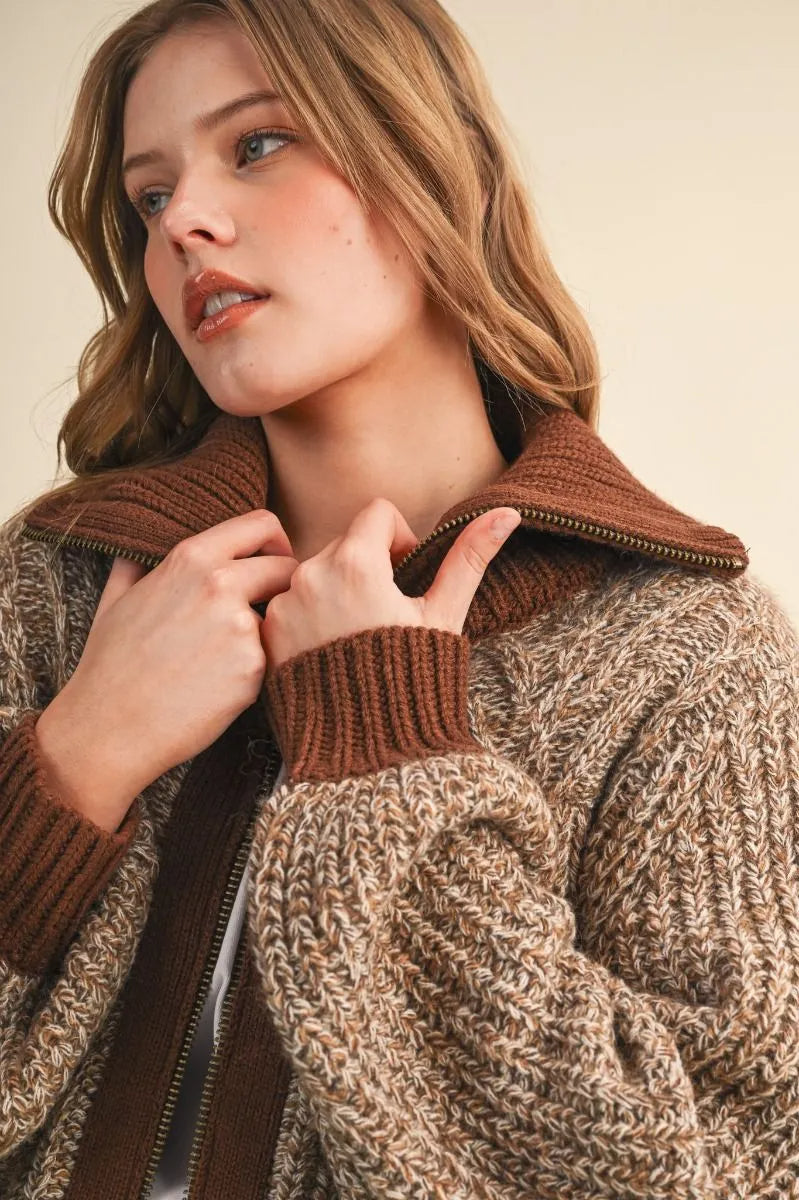 Zip Up Sweater Jacket