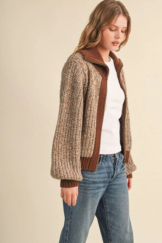 Zip Up Sweater Jacket
