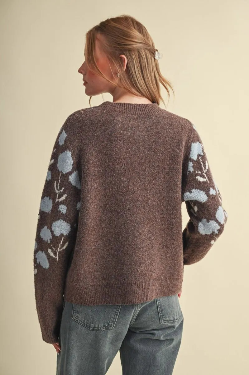Floral Appliqué Sweater