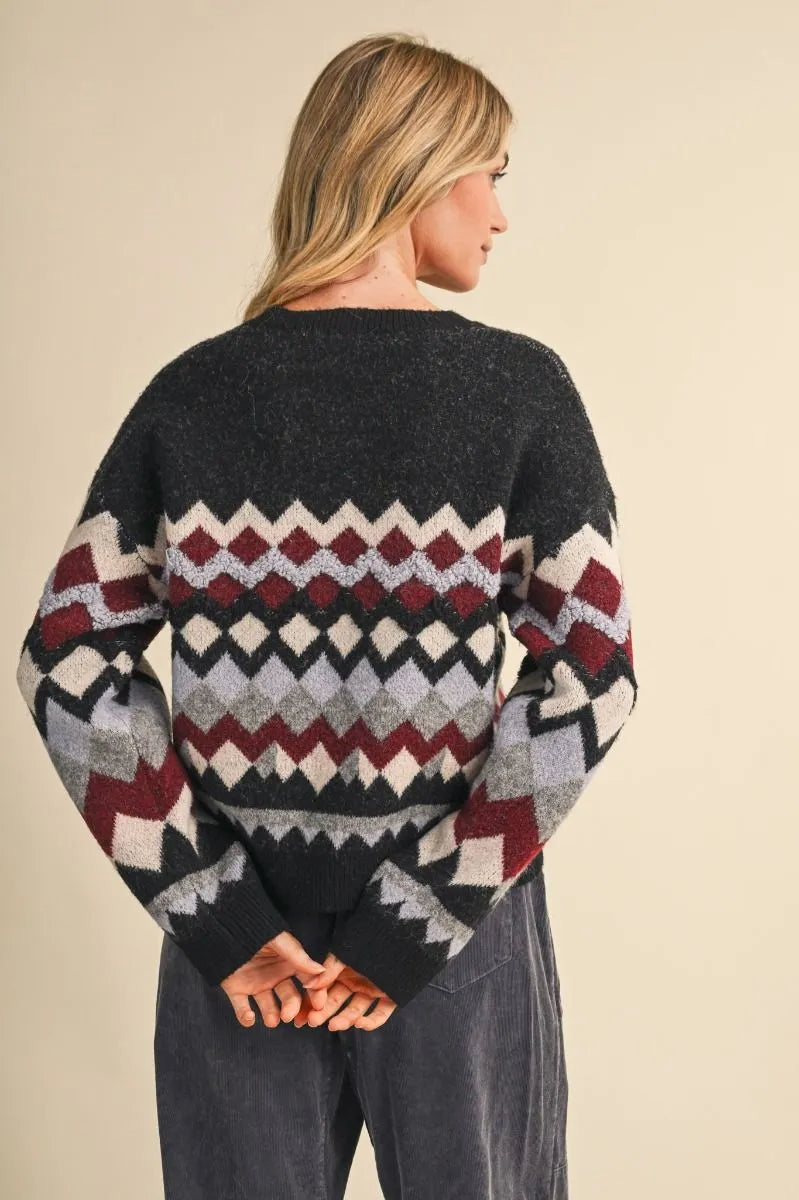 Geometric Crewneck Sweater