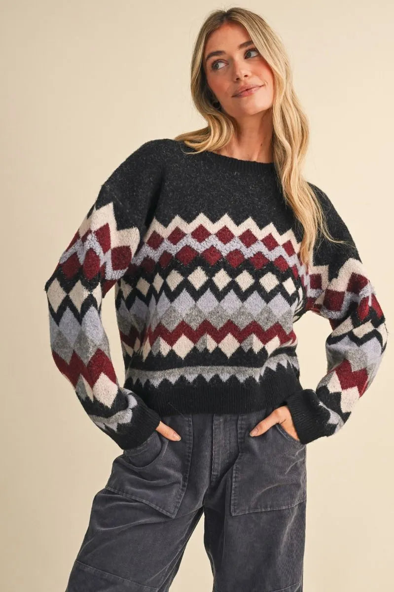 Geometric Crewneck Sweater
