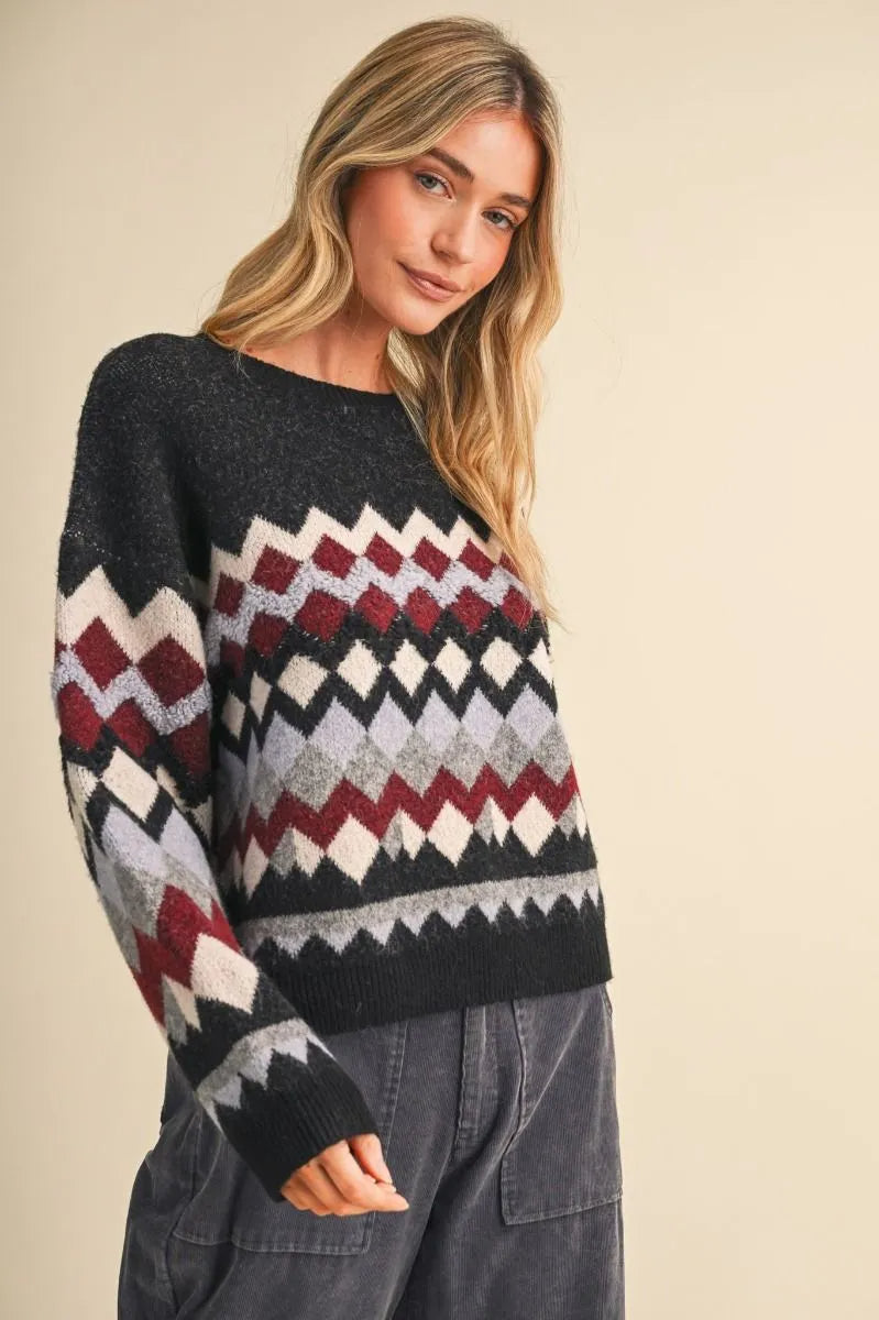 Geometric Crewneck Sweater