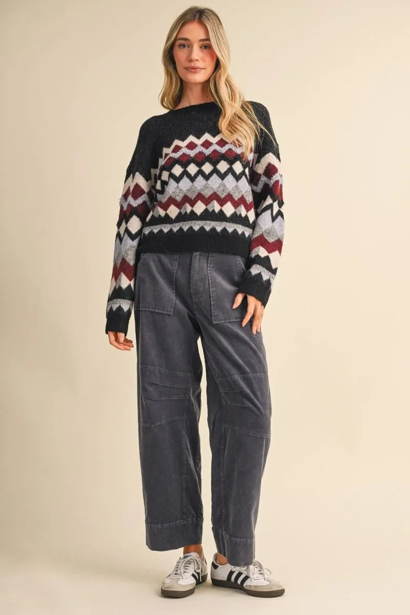 Geometric Crewneck Sweater