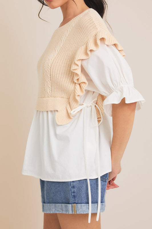 Woven Mix Top