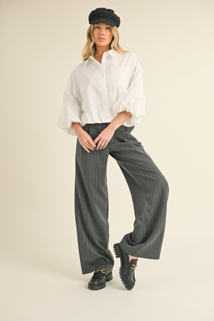 Pinstripe Wide Pants