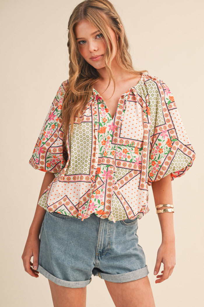 Multi-Pattern Spring Top