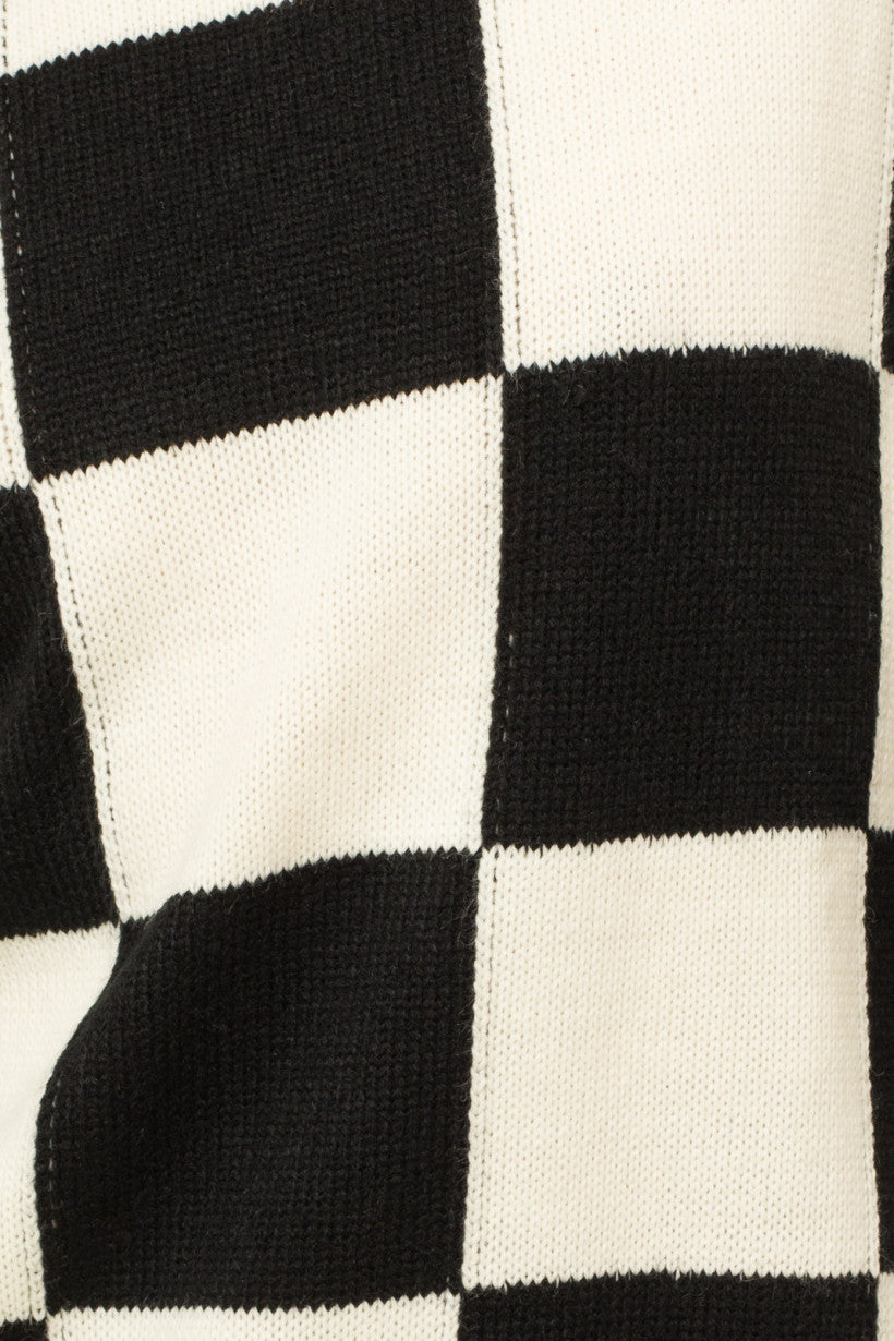 Large Checkered Print Sweater