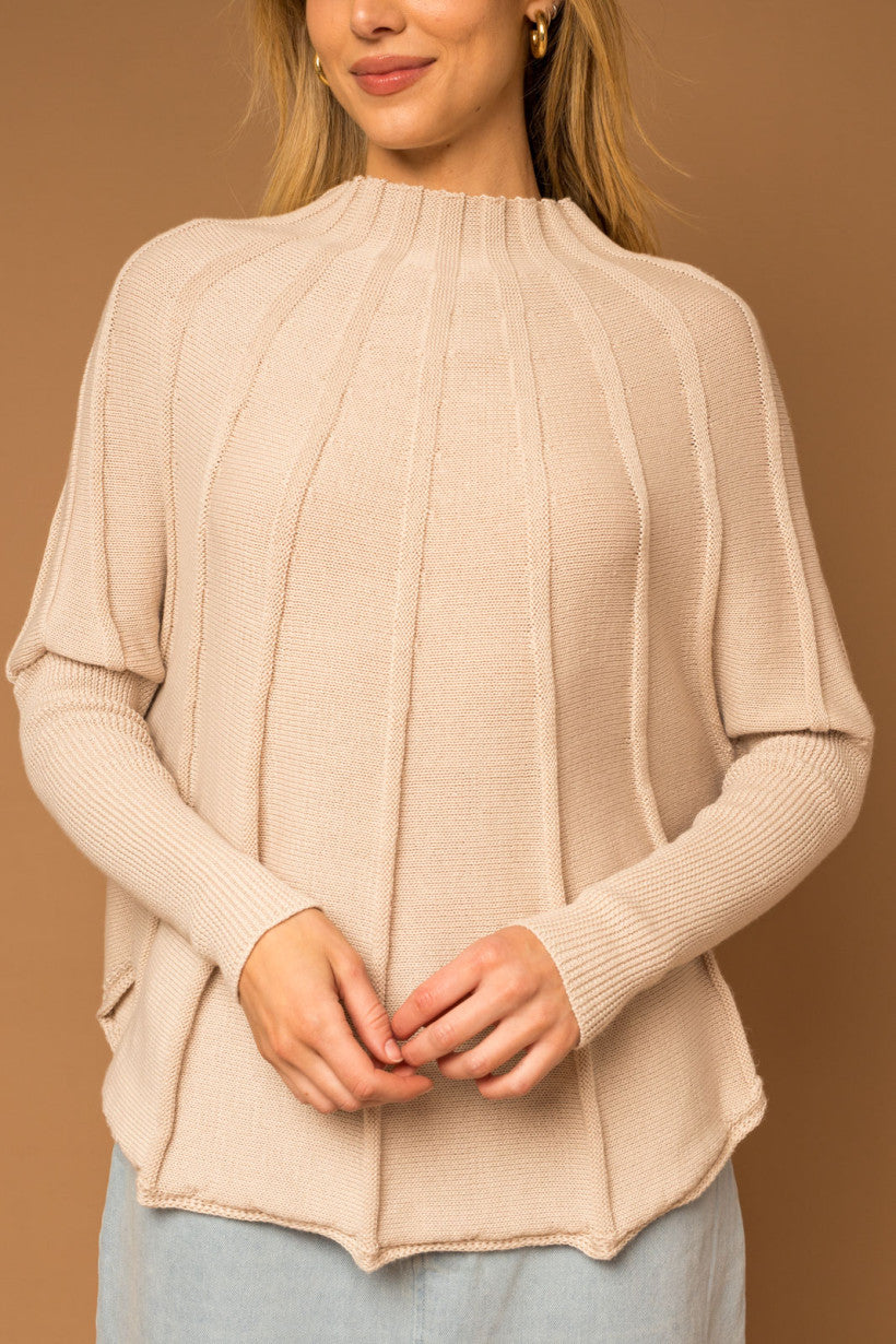 Dolman Sleeve Oatmeal Sweater Top