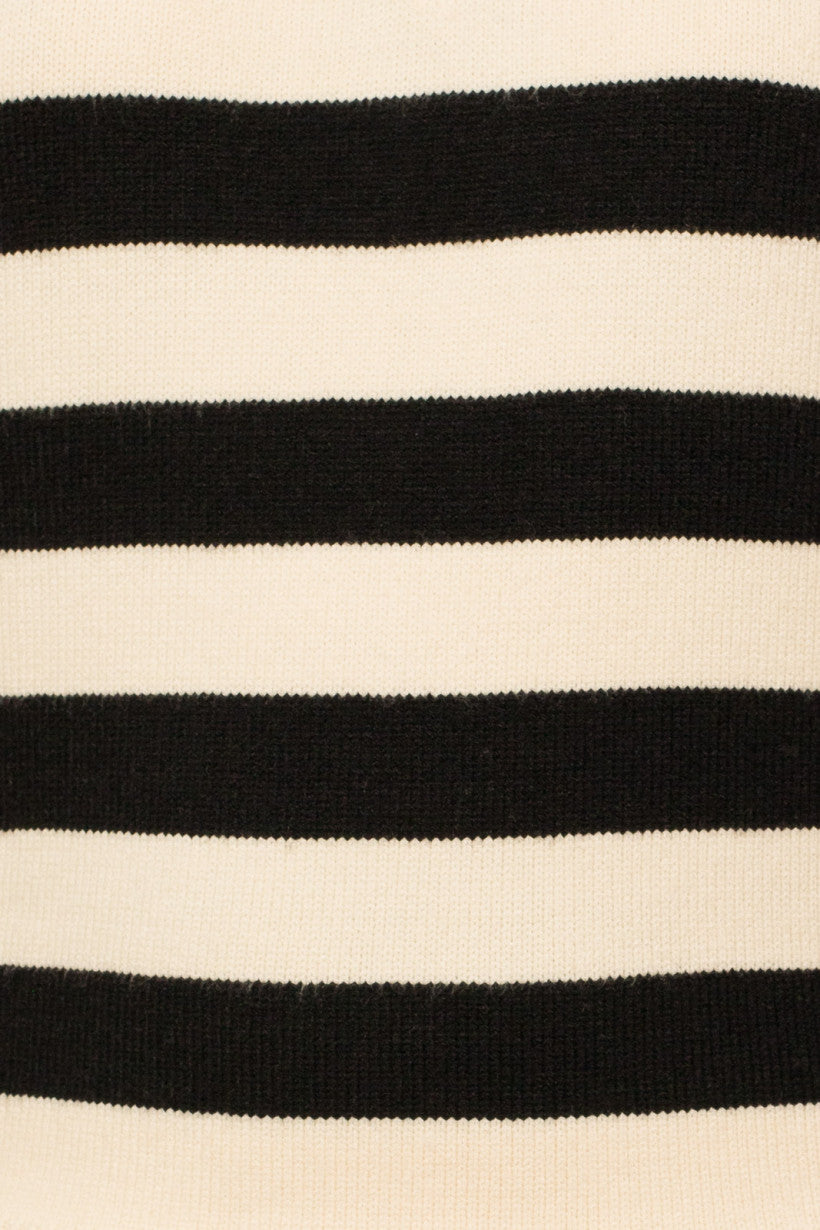 Quarter Zip Striped Sweater Top