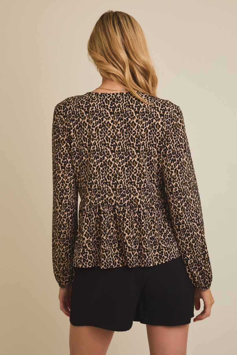 Front Tie Leopard Top