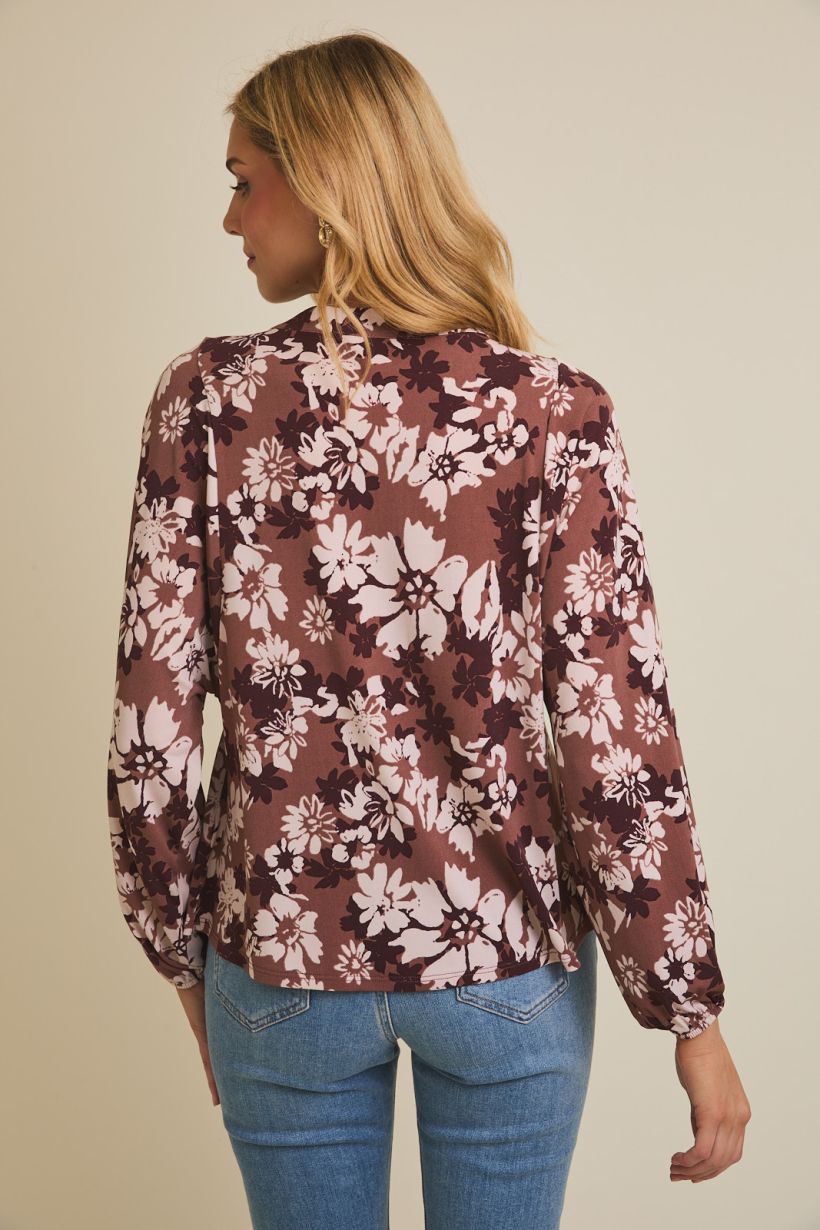 Notch Neck Ditsy Top