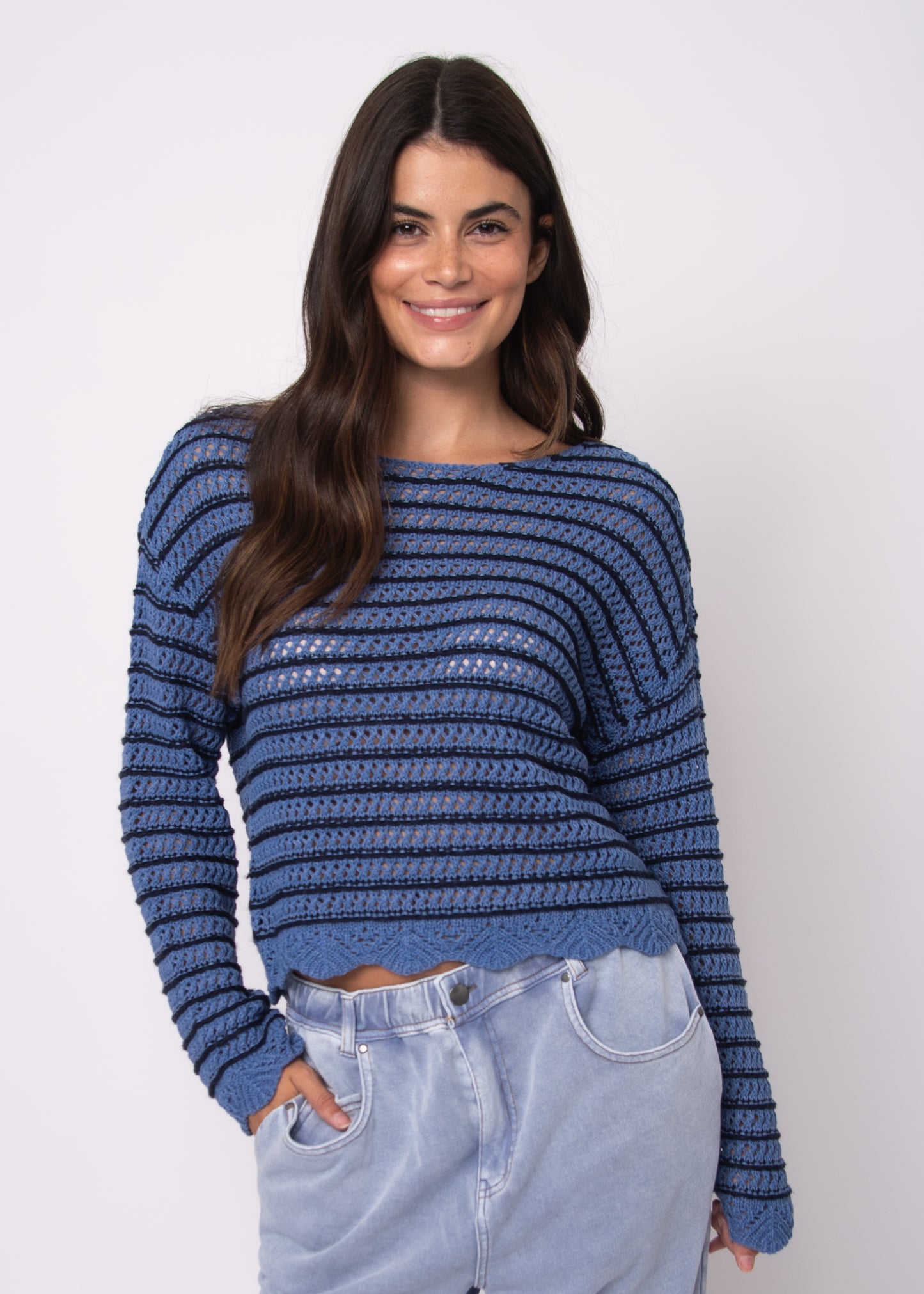 Nessa Crochet Pullover Sweater
