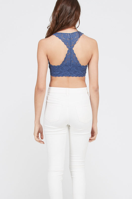 Padded Racerback Bralette - Deep Blue
