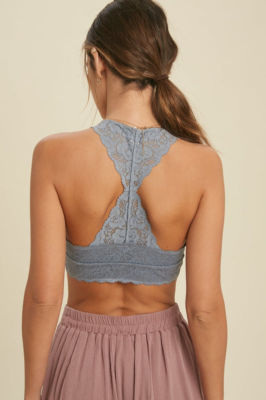 Padded Racerback Bralette - Light Blue