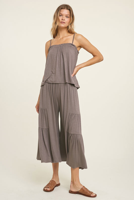 Tiered Side Palazzo Pants