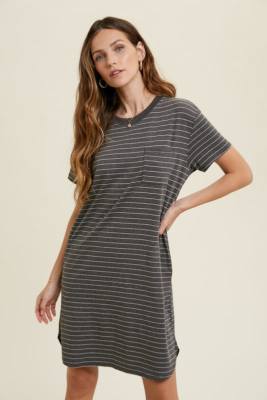 Striped Mini Shirt Dress