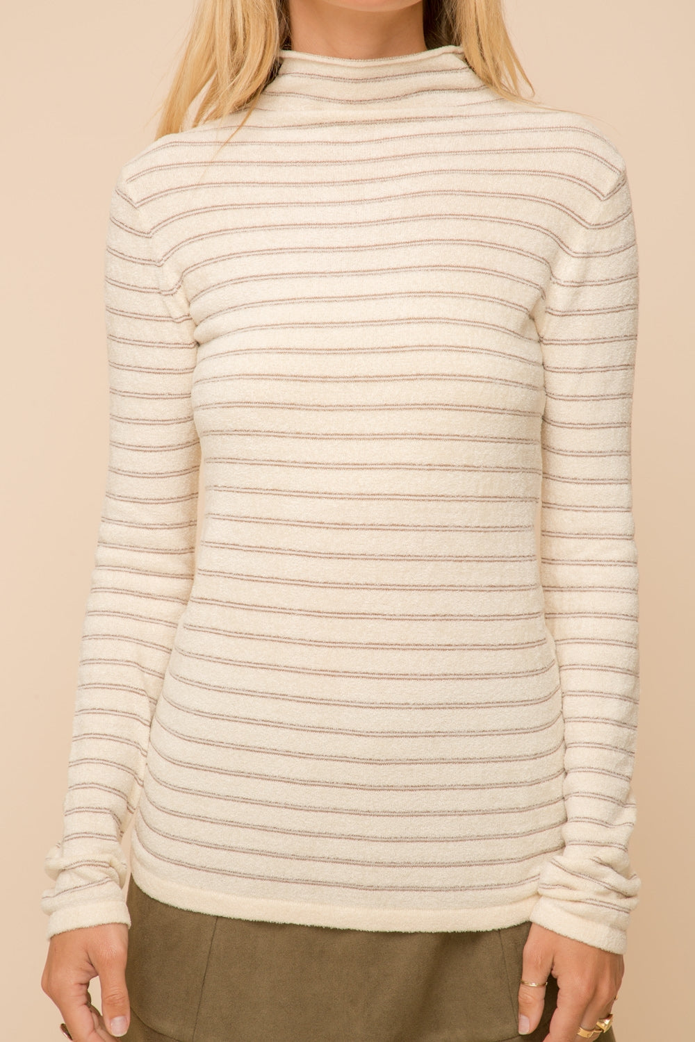 Pin Stripe Fitted Sweater Top