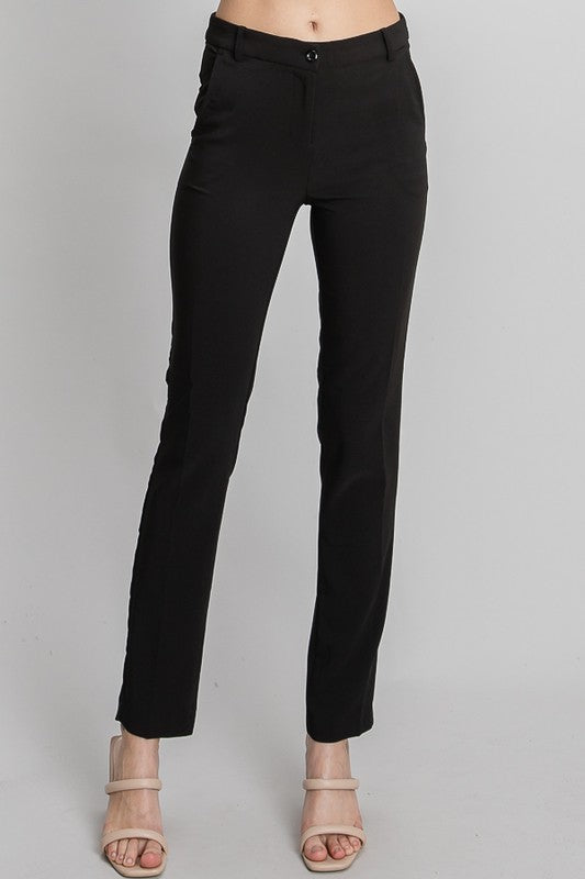 Black Button Fly Pants