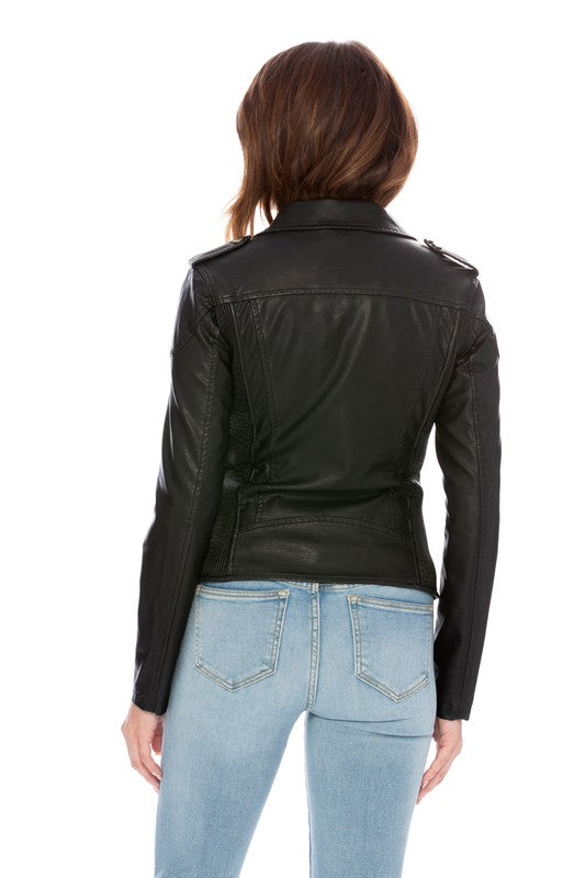 Brianna Vegan Leather Moto Jacket