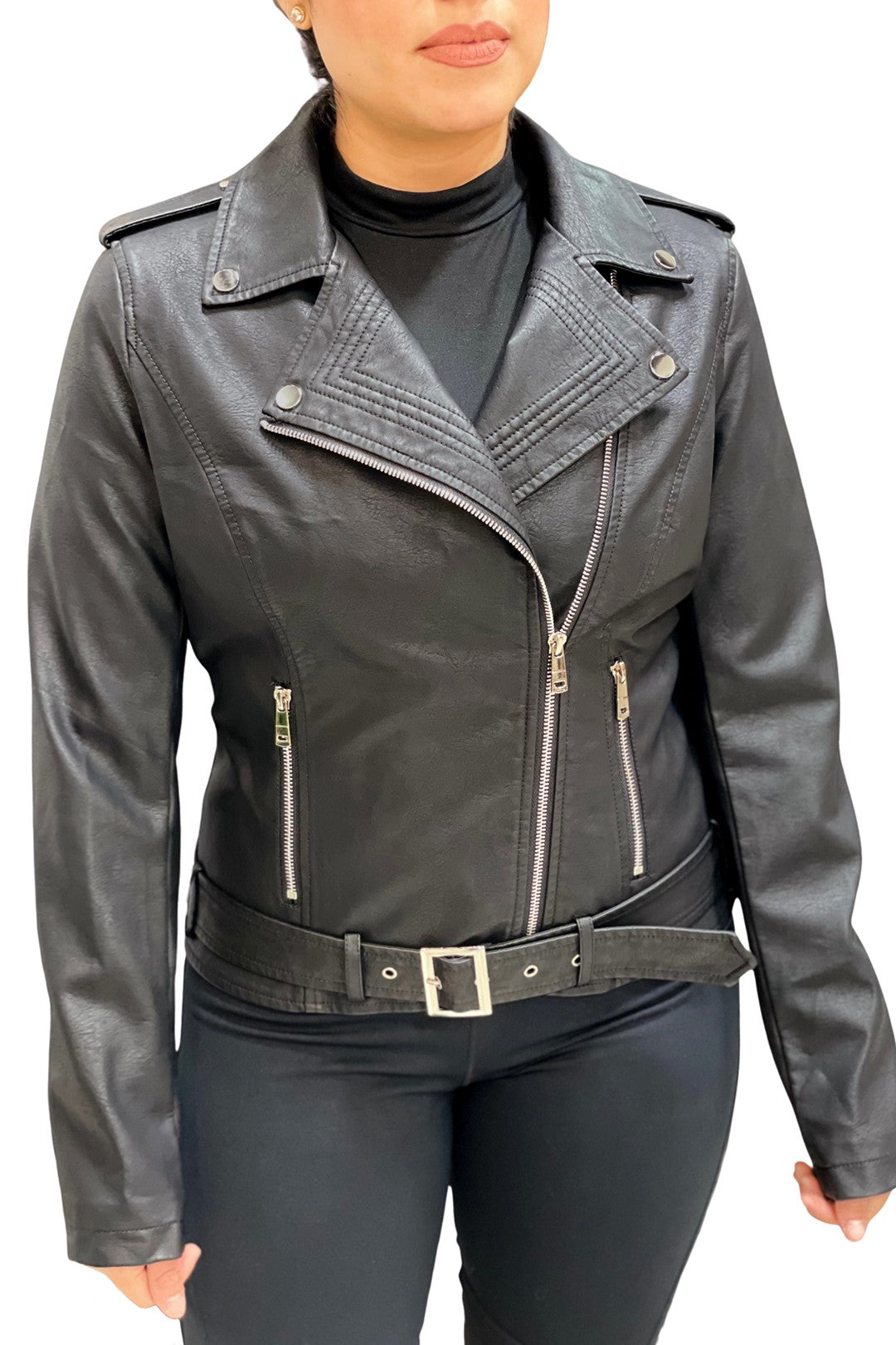 Sybil Vegan Leather Moto Jacket