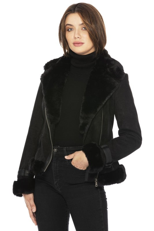 Black Faux Fur Lined Jacket