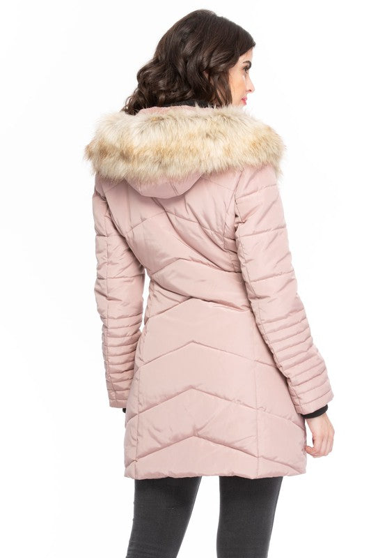 Cold Shoulder Hooded Coat