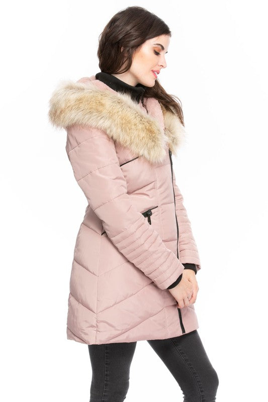 Cold Shoulder Hooded Coat