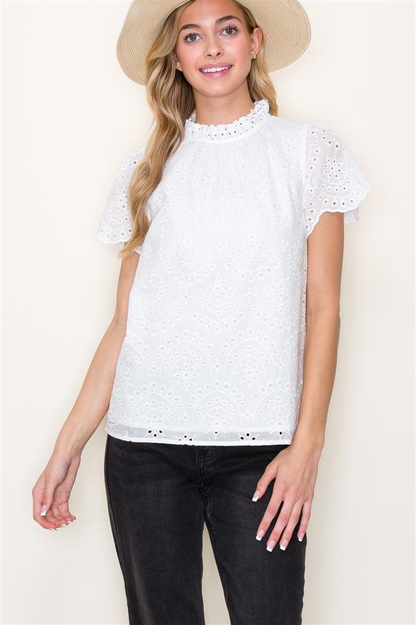 Lace High Neck Top