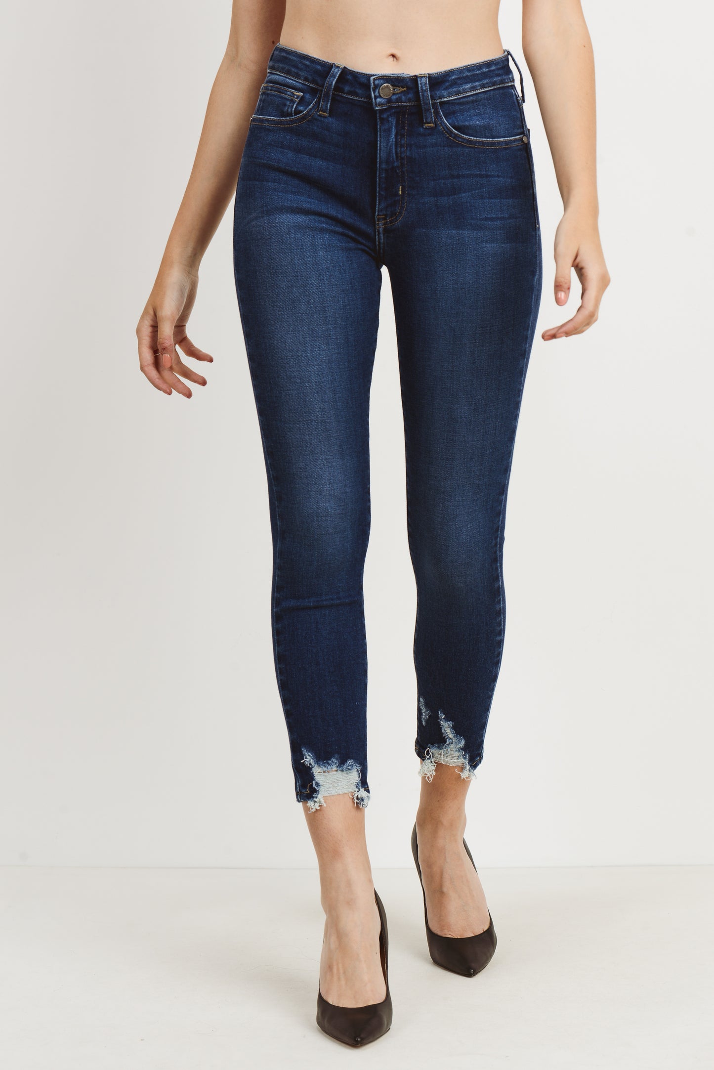 Shark Bite Hem Skinny Jeans