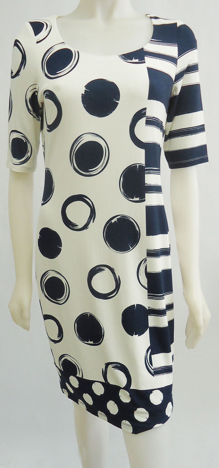 Stripe and Circle Printed Dress