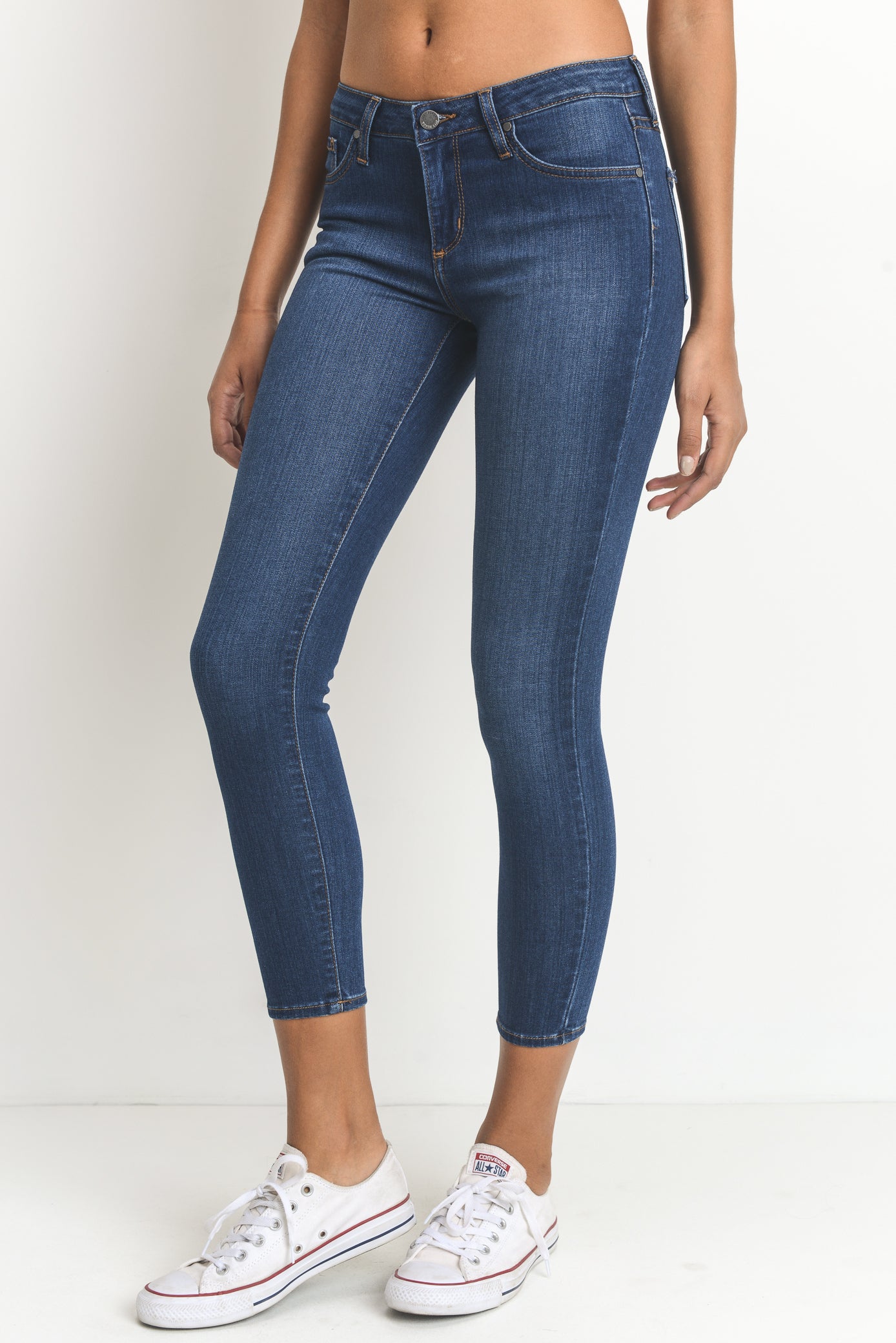 Cropped Mid-Rise Skinny Jeans