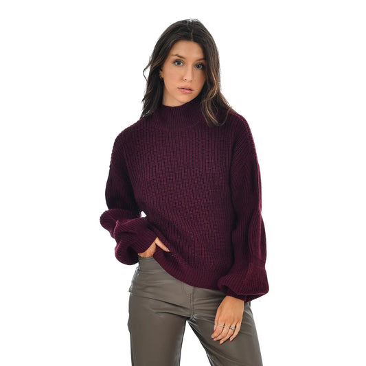 Krystle Ruched Sleeve Mock Pullover Sweater
