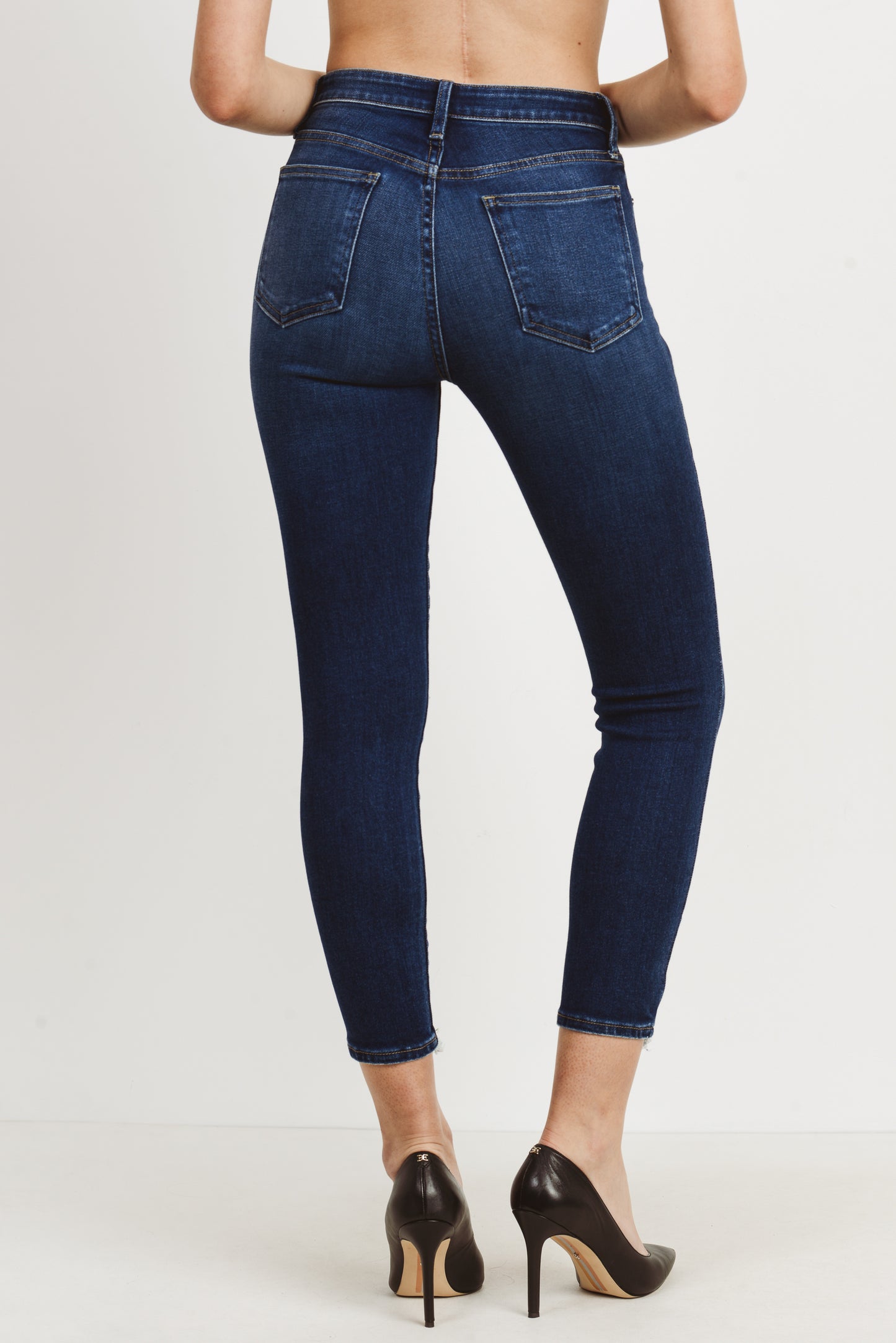Shark Bite Hem Skinny Jeans